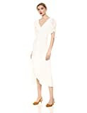C/Meo Collective Women's Method Gathered Short Sleeve Stretch MIDI Dress, Ivory, L | Amazon (US)