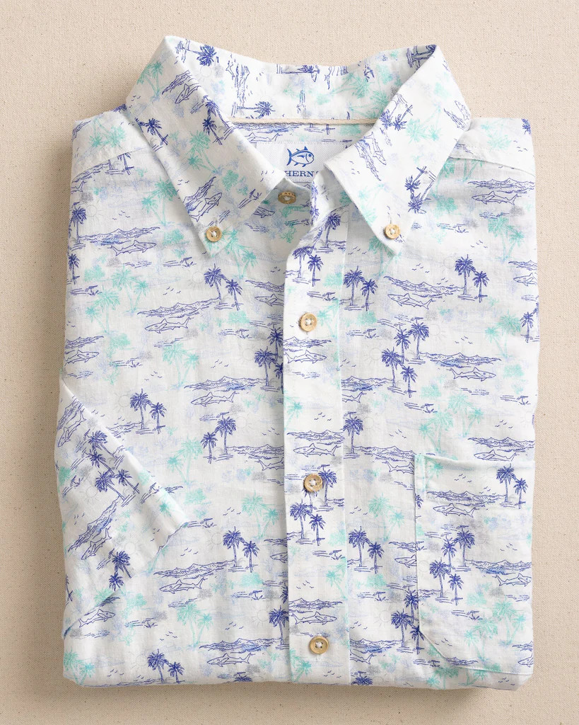 Ocean Getaway Linen Rayon Short Sleeve Sport Shirt | Southern Tide
