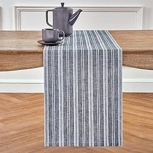 Solino Home Stripe Linen Table Runner 36 inch – 100% Pure Linen Navy and White Table Runner 14 ... | Amazon (US)