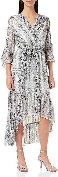 New Look Damen Go Ec Snake Glit Wrap Ruf Dres Lässiges Kleid | Amazon (DE)