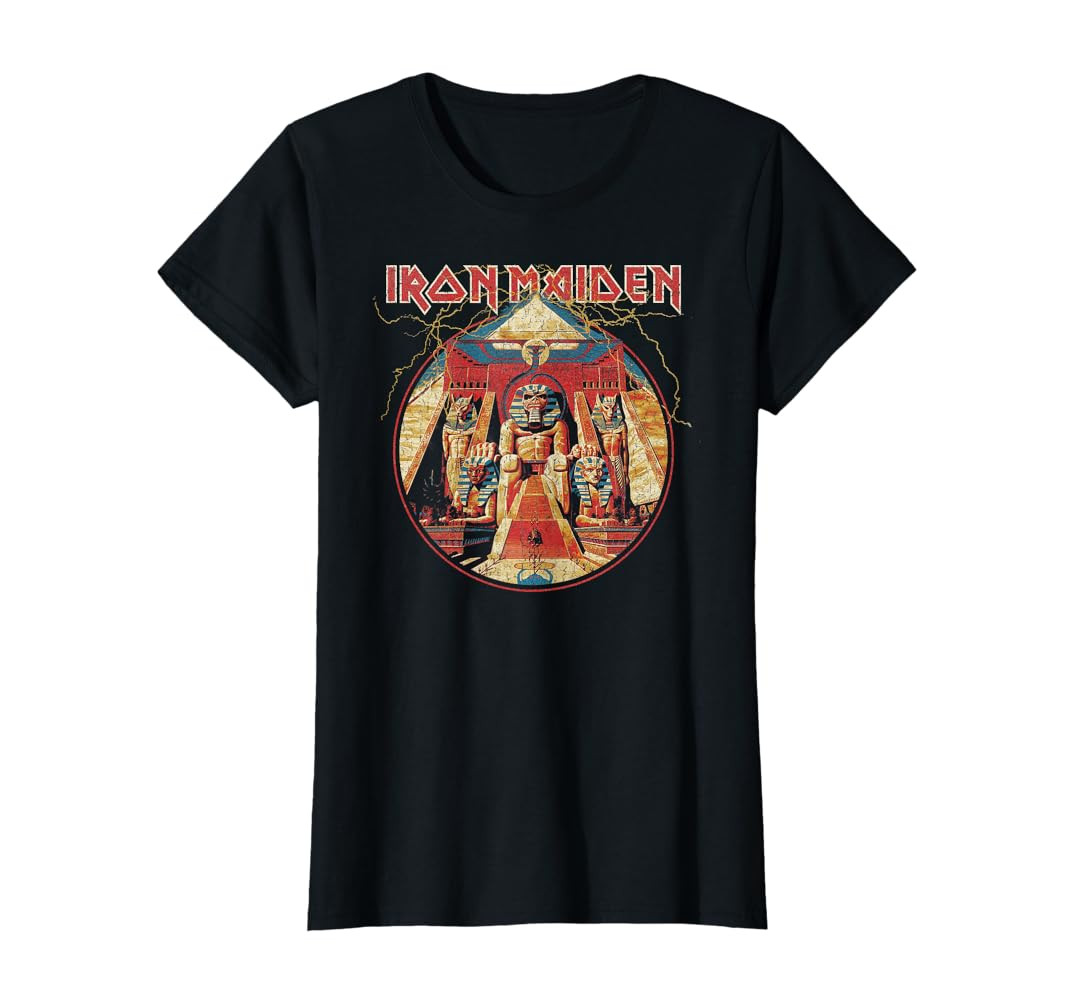 Iron Maiden - Powerslave Lightning Circle T-Shirt | Amazon (US)