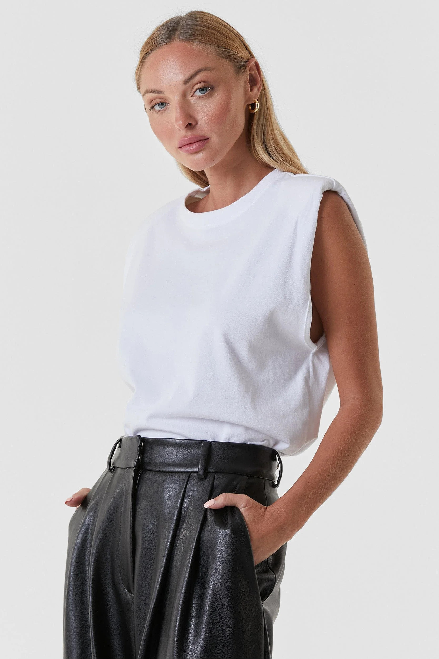 Hailey Muscle Tank - White | The Noli Shop