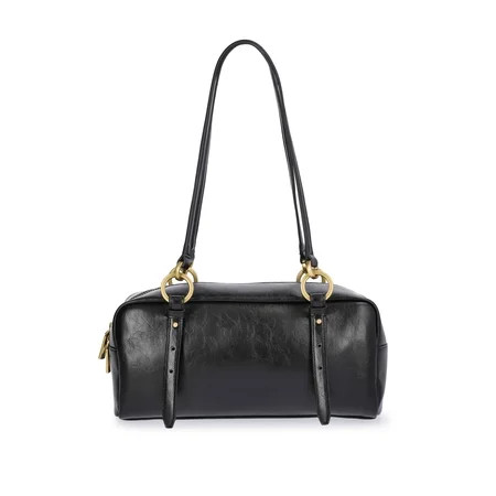Scoop Women's Faux Leather Top Handle Shoulder Bag, Black | Walmart (US)
