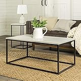 Walker Edison Furniture Company Modern Metal Frame Open Rectangle Coffee Accent Living Room Ottoman  | Amazon (US)