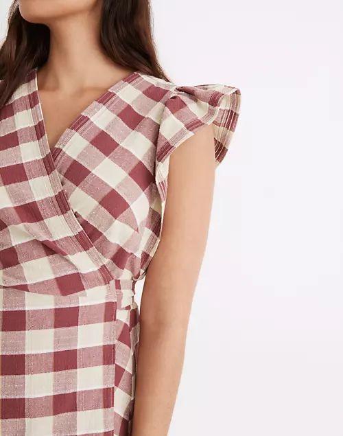 Gingham Ruffled Wrap Mini Dress | Madewell