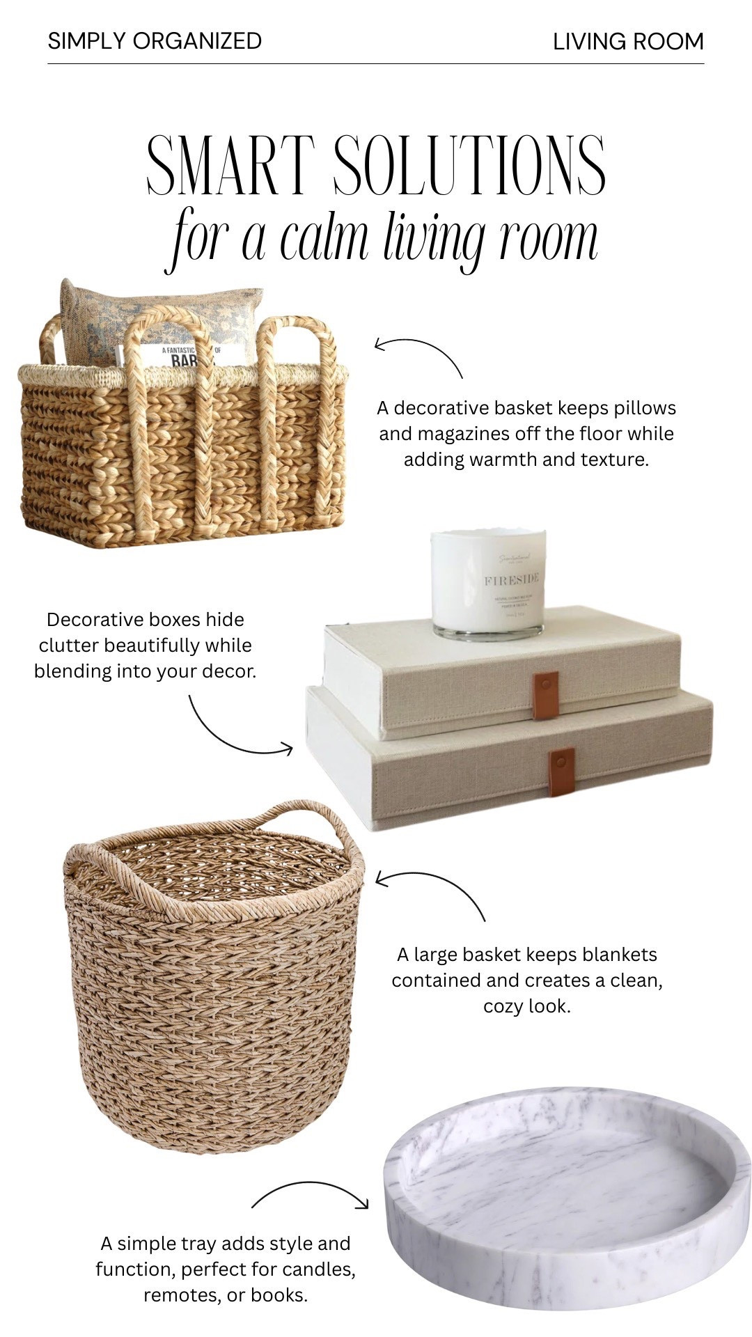 Simple storage pieces like baskets, boxes, and trays keep your living room organized and inviting. When everything has a home, the space feels calm, functional, and beautifully put together.

#LTKHome