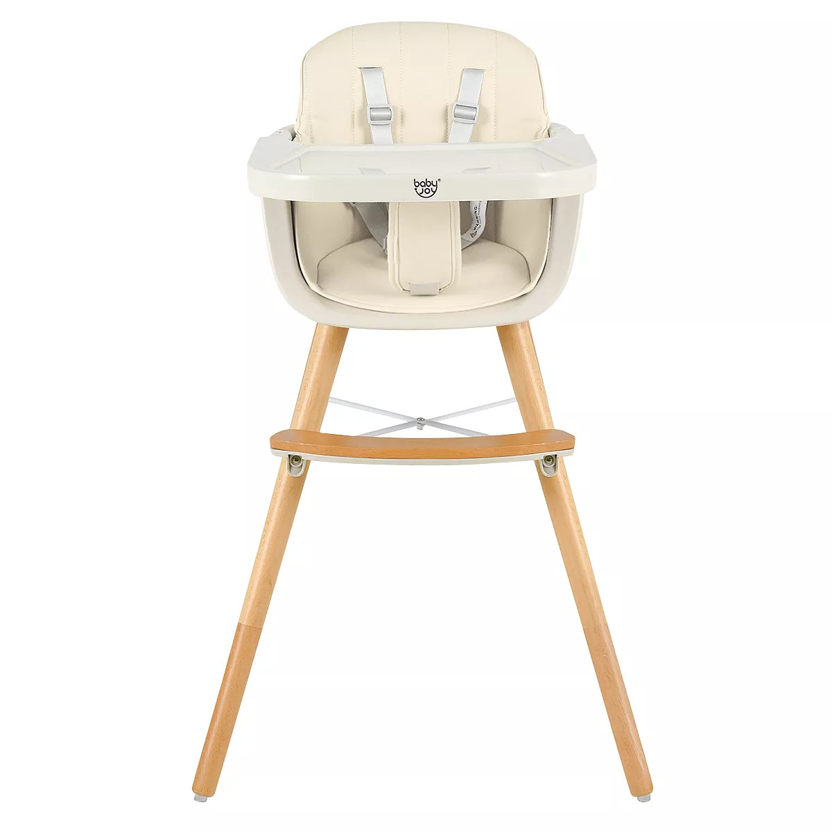 Babyjoy 3 in 1 Convertible Wooden High Chair Toddler Feeding Chair with Cushion Gray/Beige/Yellow... | Target