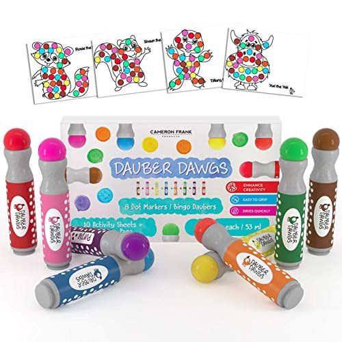 8-pack Washable Dot Markers / Bingo Daubers Dabbers Dauber Dawgs Kids / Toddlers / Preschool / Child | Amazon (US)