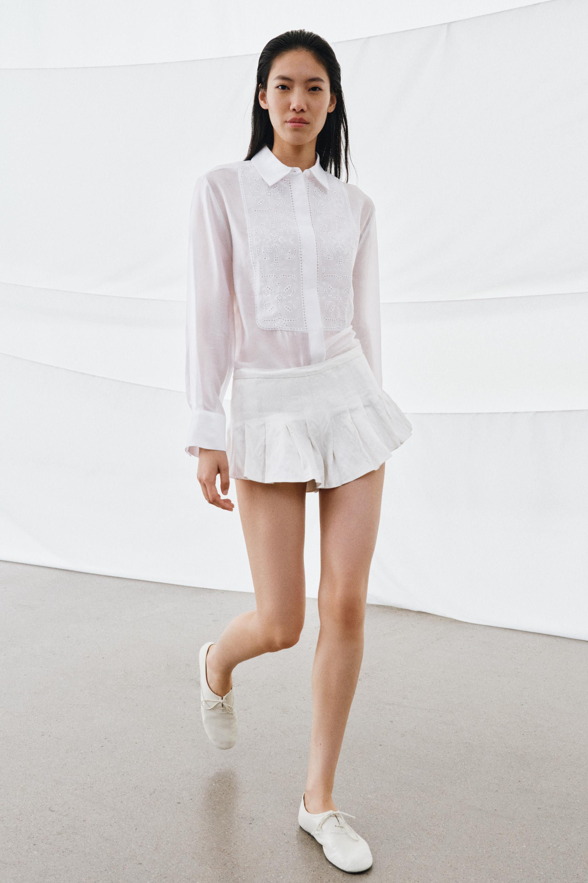ZW COLLECTION EMBROIDERED FLOWING SHIRT | Zara UK