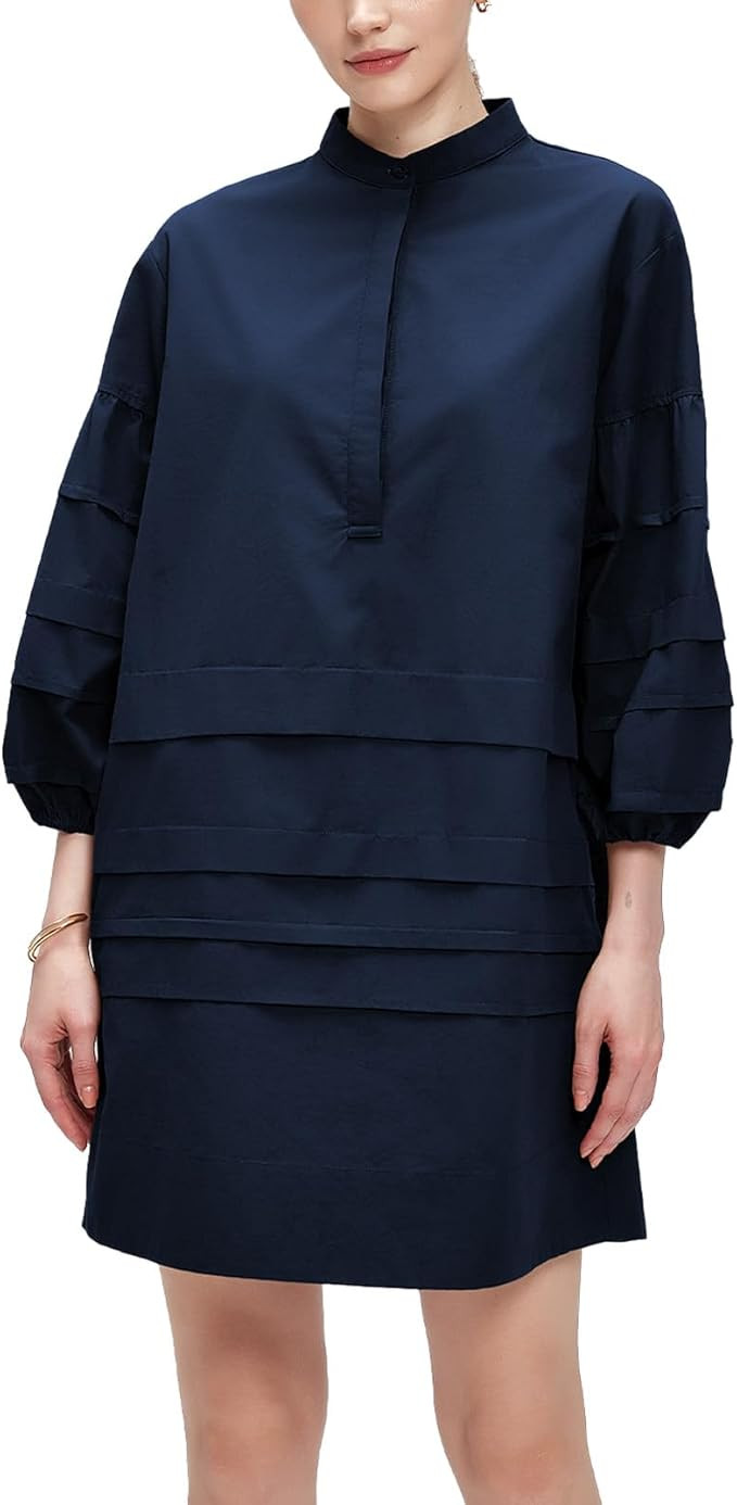 Women's Shirt Dress Long Sleeve Button Casual Down Oversized Pullover Mini Dress | Amazon (US)