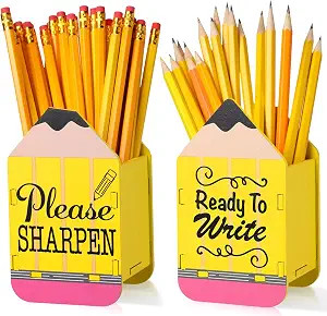 2 Pcs Pencil Shaped Pencil Holder Sharp and Dull Pencil Holder Wooden Pencil Dispenser Pencil Sto... | Amazon (US)