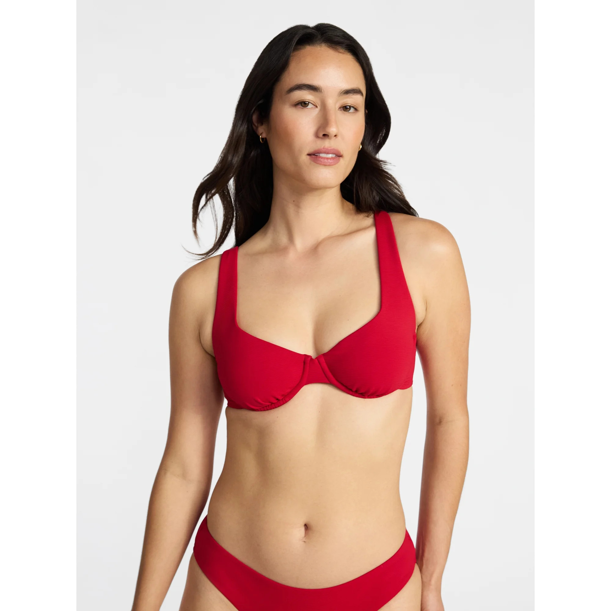 Time and Tru Women's and Women's Plus Size Ribbed Underwire Bikini Top, Sizes XS-3X | Walmart (US)