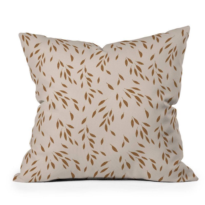 16"x16" Kelli Murray Falling Leaves Square Throw Pillow Brown - Deny Designs | Target