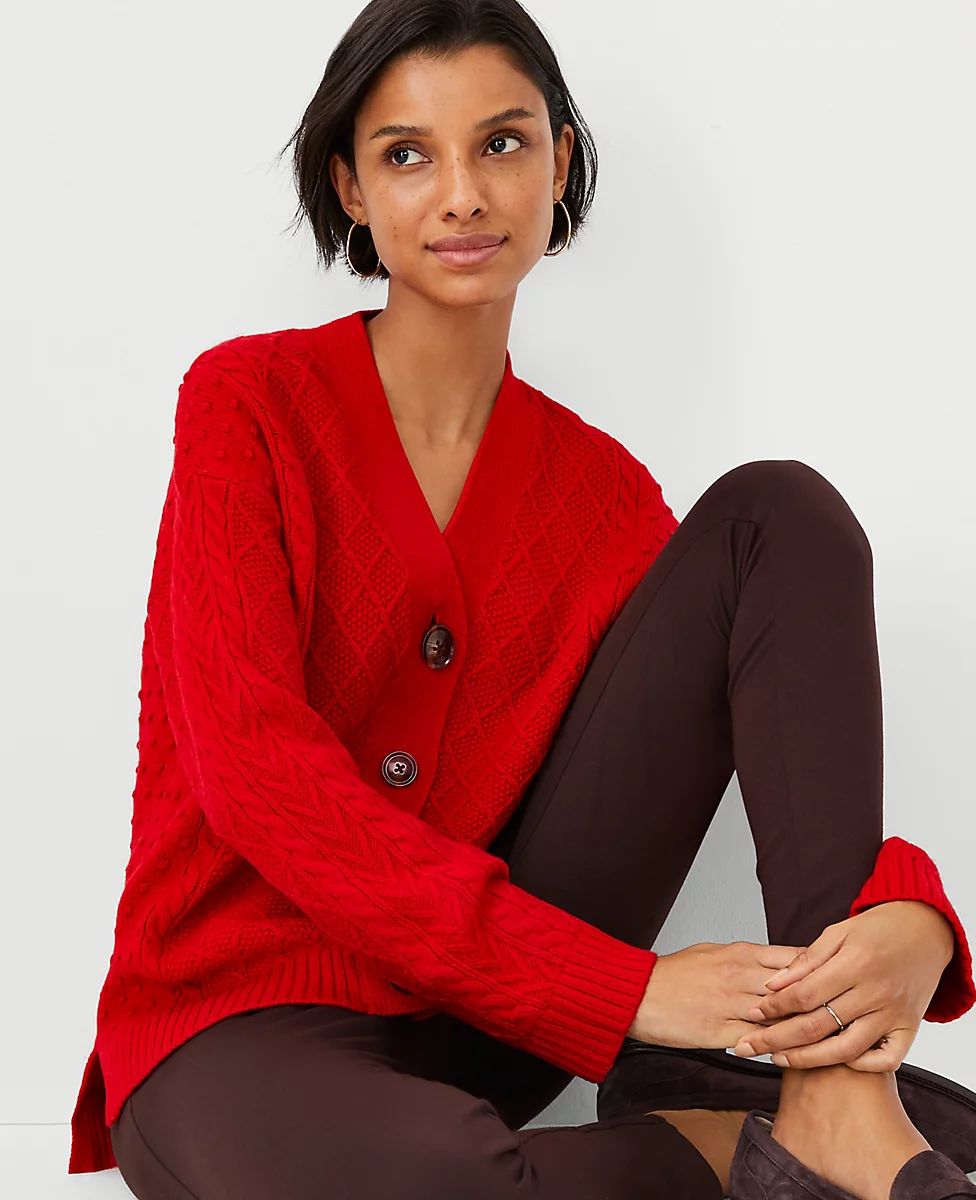 Mixed Cable Cardigan | Ann Taylor (US)
