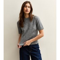 Women's Grey Short Sleeve Midweight Knit T-Shirt New Look | New Look (UK)