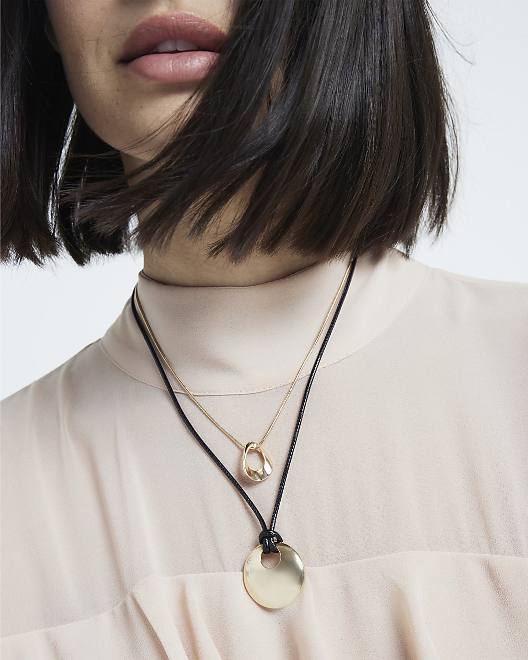 Gold Disc Multirow Necklace | River Island (UK & IE)