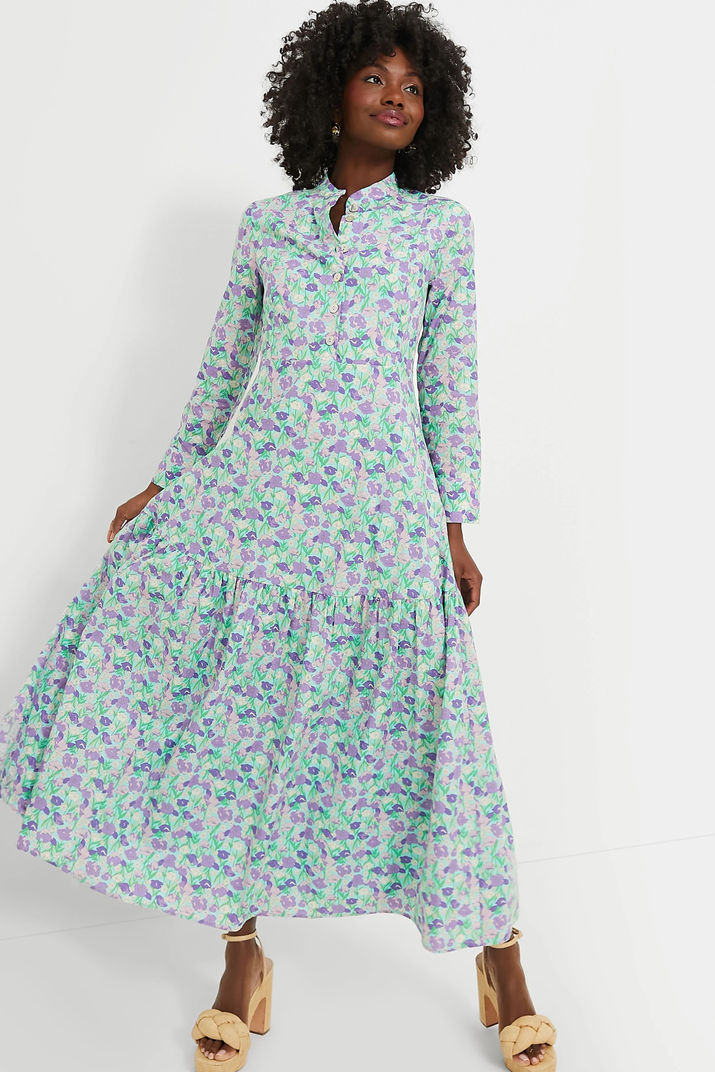 Blue Multi Floral Bellflower Maxi Dress | Tuckernuck (US)