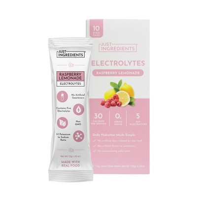 Just Ingredients Electrolytes Drink Mix - Raspberry Lemonade - 4.23oz/10ct | Target
