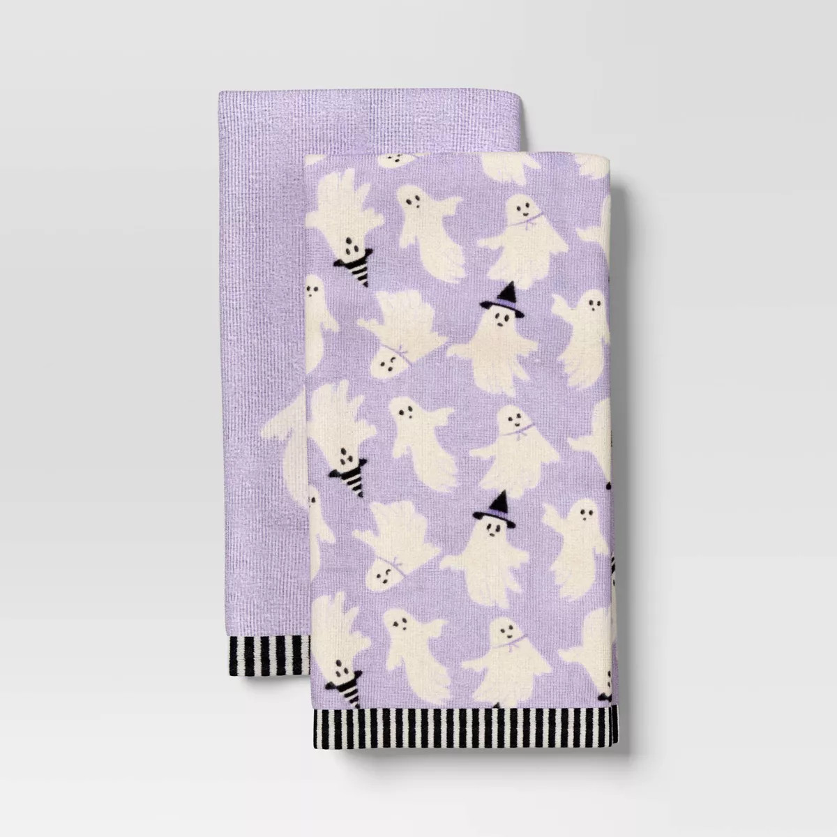 2pk Halloween Ghosts Glow in the Dark Hand Towel Set Purple - Hyde and EEK! Boutique™ | Target