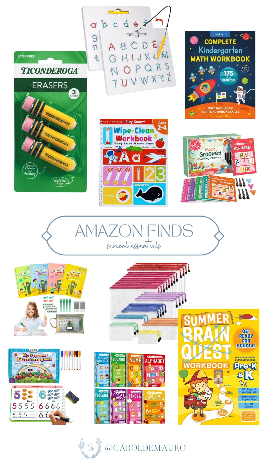 Stock up on school essentials for this school year! Workbooks, writing practice tools, and everything to keep little learners engaged.

kindergarten workbooks, kids learning tools, back to school essentials, preschool activities