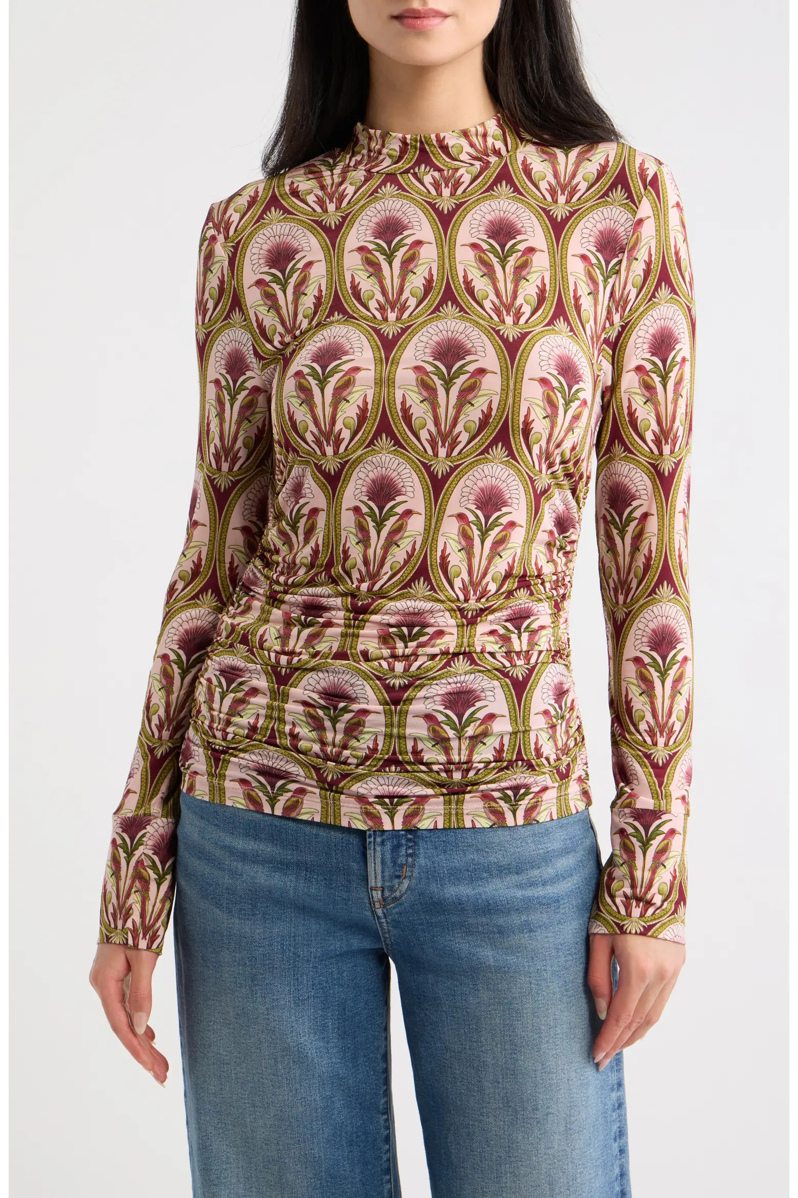 FARM Rio Garden Medal Mock Neck Top (Women) | Nordstrom | Nordstrom