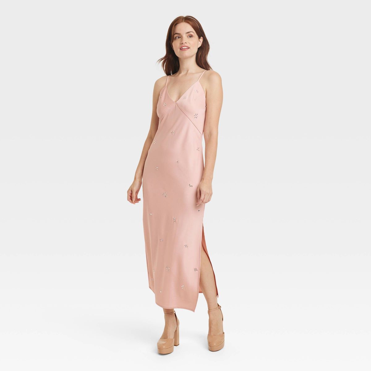 Women's Maxi Slip Dress - A New Day™ Dusty Pink S | Target