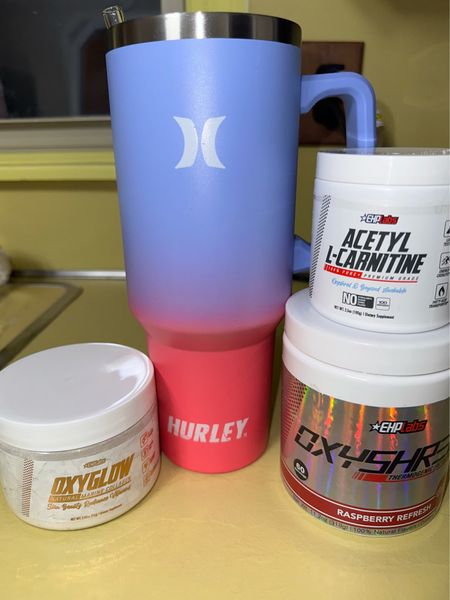 Eph labs oxy shred. Before and post work out routine with a 40 oz Hurley water cup. It says to mix in 10 oz water but I’m treating with 30oz and then working my way down  

#LTKbeauty #LTKhome #LTKfitness