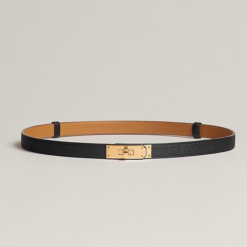 Hermes Kelly Epsom Belt, Black Leather. Rose Gold Trim, W/Box, Bag, Ribbon. NEW!  | eBay | eBay US