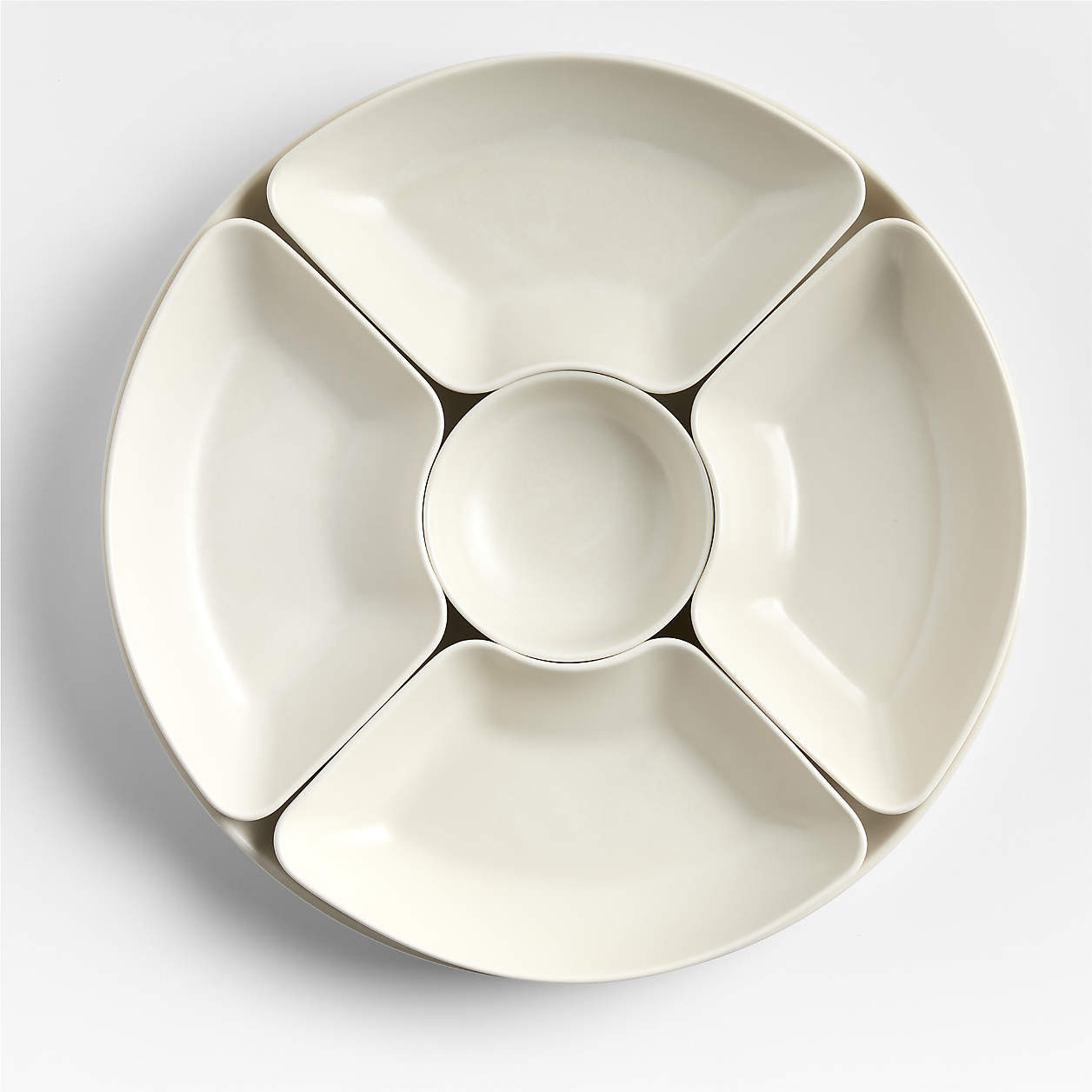 Mezze Ceramic Tapas Serving Round Modular Platter + Reviews | Crate & Barrel | Crate & Barrel