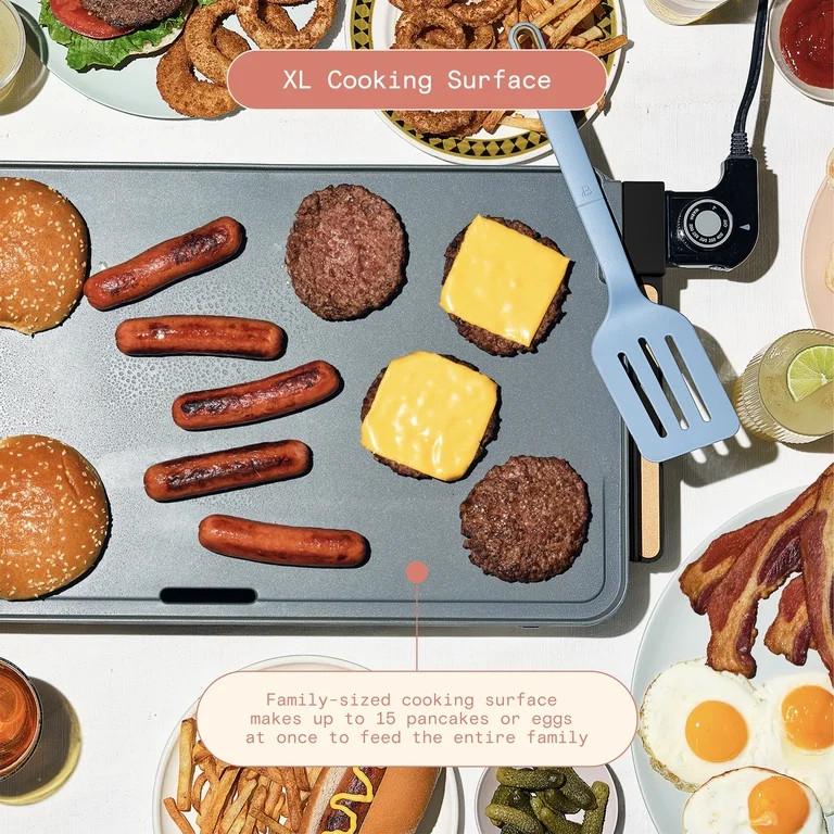 Beautiful XL Electric Griddle 12" x 22"- Non-Stick, Porcini Taupe by Drew Barrymore | Walmart (US)