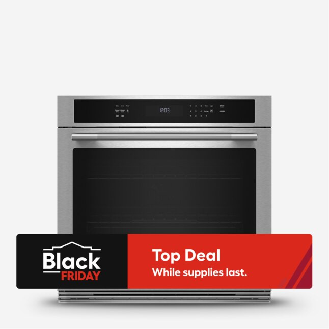 KitchenAid 30 inch Single Electric Wall Oven with Air Fry Single-fan and Self-cleaning ( PrintShi... | Lowe's