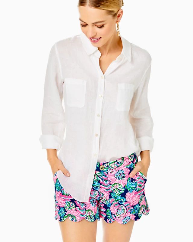 Sea View Linen Button Down Top | Lilly Pulitzer | Lilly Pulitzer