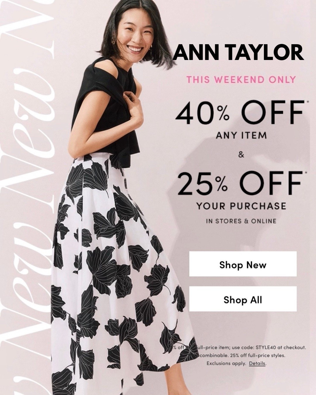‼️ SALE at Ann Taylor ‼️ 40% OFF one item  🌸🌼 25% OFF everything else in your Cart
Spruce up your new Summer Wardrobe—- Let me know if I can help...

Office Outfit - WorkWear - Dinner Party- Vacation -

Follow my LTK @fashionistanyc on the @shop.LTK app to view this post and get my exclusive app-only content!

#liketkit #LTKSaleAlert #LTKootd #LTKdayinmylife #LTKWorkwear #LTKgrwm #LTKPetite #LTKOver40

https://liketk.it/6dflR