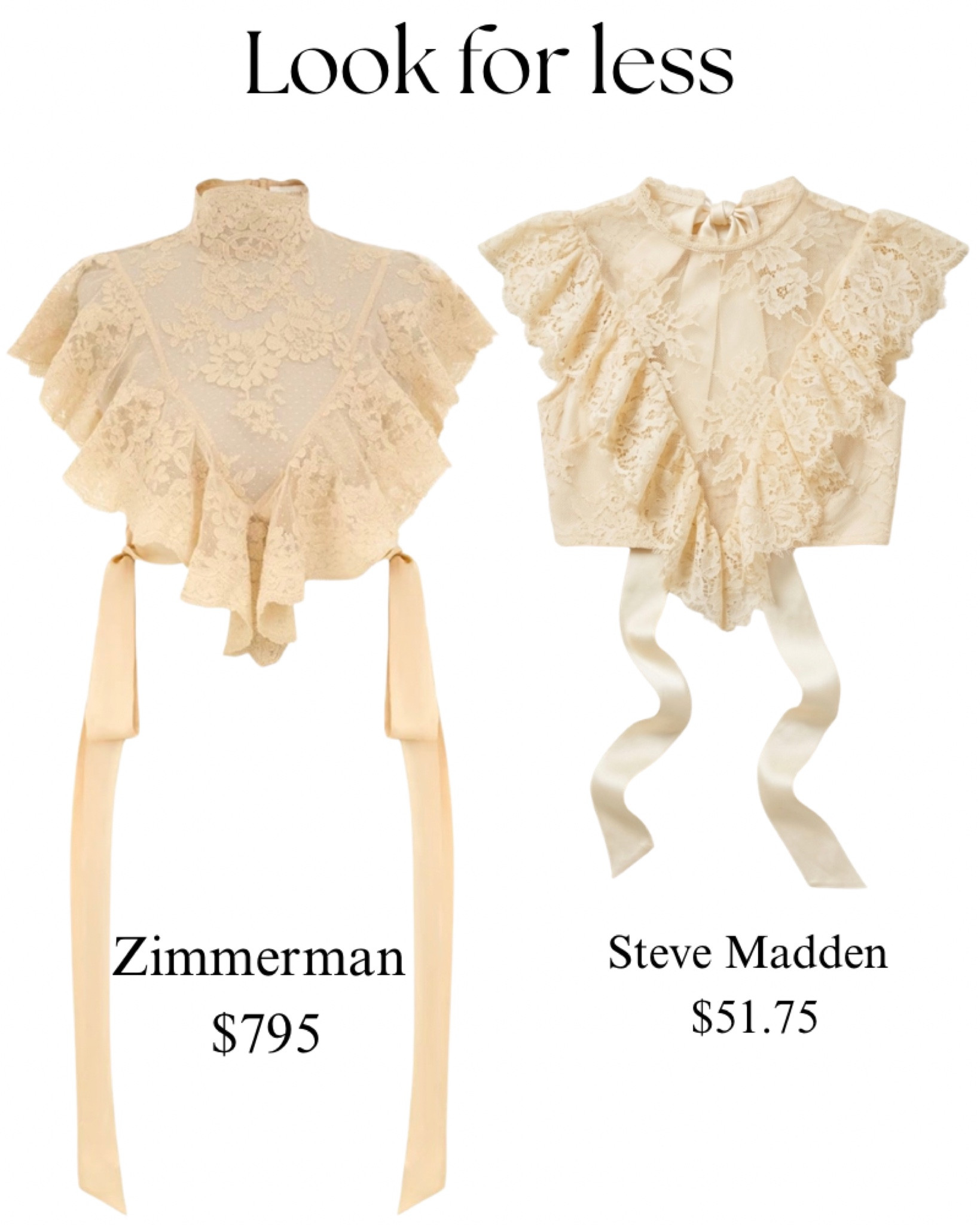 Zimmerman look for less, lace blouse with silk ribbon, summer outfit, idea, beige, top, date, night.

#LTKSaleAlert #LTKootd
