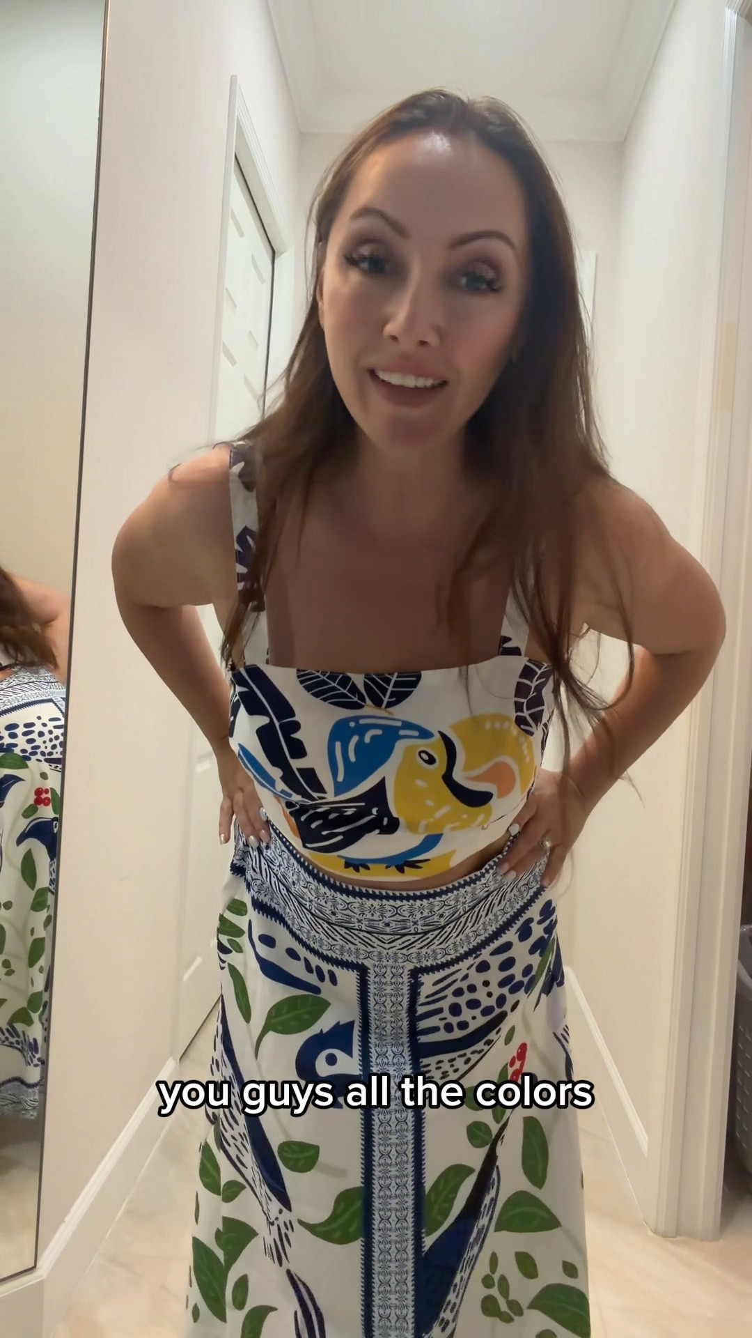 How cute is this vibrant tropical two-piece? 🦜🌴 It’s the perfect “Farm Rio” look without the designer price tag!
This set is such a summer vibe. The print is bold and artistic, featuring those stunning toucans and a gorgeous mix of blue, yellow, and green. It’s light, breezy, and feels way more expensive than it actually is.
### Why I Love It:
 * **Fully Lined Skirt:** No need to worry about it being see-through—the quality is top-notch!
 * **Adjustable Straps:** Get the perfect fit every time.
 * **Easy Zipper Details:** Both the top and skirt have zippers for a secure, comfortable fit.
 * **The Perfect Crop:** It shows just a hint of skin for a sexy but sophisticated look.
Whether you’re heading on a tropical vacation or just want to feel like you are, this Amazon find is a total win! ☀️✨
**Shop the look below!** 👇

#AmazonFinds #SummerStyle #FarmRioInspired #TwoPieceSet #TropicalVibes #VacationOutfit #AmazonFashion #OOTD

