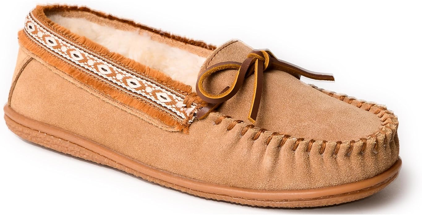Minnetonka Women's Camp Tie Moc - Indoor/Outdoor Cozy Slippers with Durable Sole | Amazon (US)