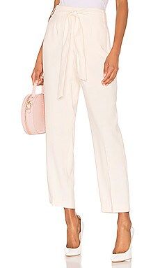 1. STATE Flat Front Tie Waist Slim Pant in White from Revolve.com | Revolve Clothing (Global)