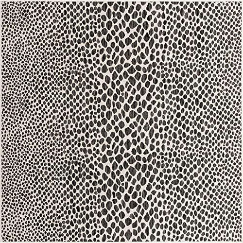 Unique Loom Jill Zarin Outdoor Collection Abstract Animal Print Black/Ivory Square Rug (7' 10 x 7... | Amazon (US)
