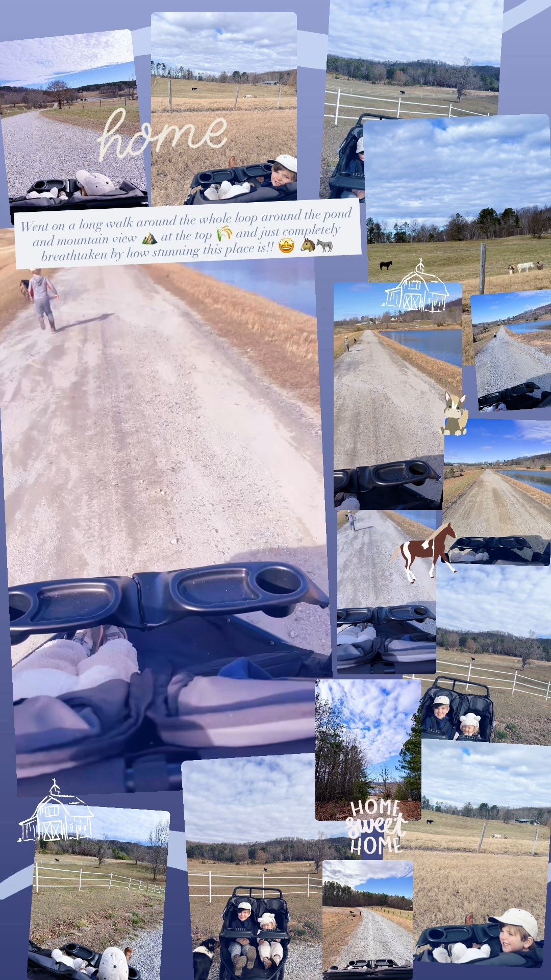 Went on a long walk around the whole loop around the pond and mountain view ⛰️ at the top 🌾 and just completely breathtaken by how stunning this place is!! 🤩 🐴🫏