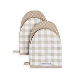 KitchenAid Kitchen Aid Gingham Mini Oven Mitt Set, 5.5"x8", Milkshake | Amazon (US)