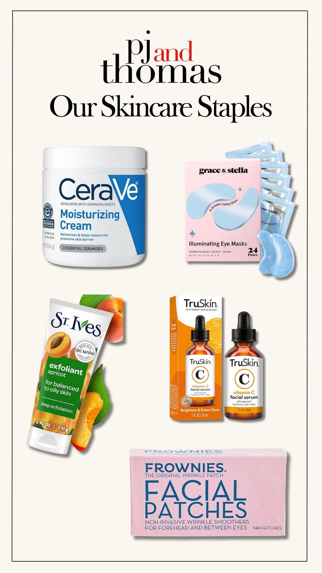 ✨ Our skincare staples! ✨ We’re all about keeping it simple but effective — from CeraVe moisturizing cream to vitamin C serums, exfoliators, and those beloved eye masks. These are the go-to products we keep stocked at home to help our skin stay happy and healthy. 💛 #LTKFinds #SkincareFavorites #PJandThomas

 

 #LTKBeauty #LTKMens