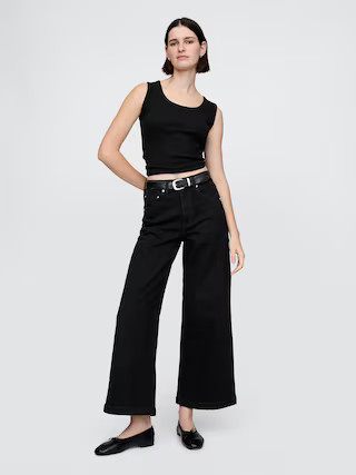 High Rise Stride Wide-Leg Ankle Jeans | Gap (US)