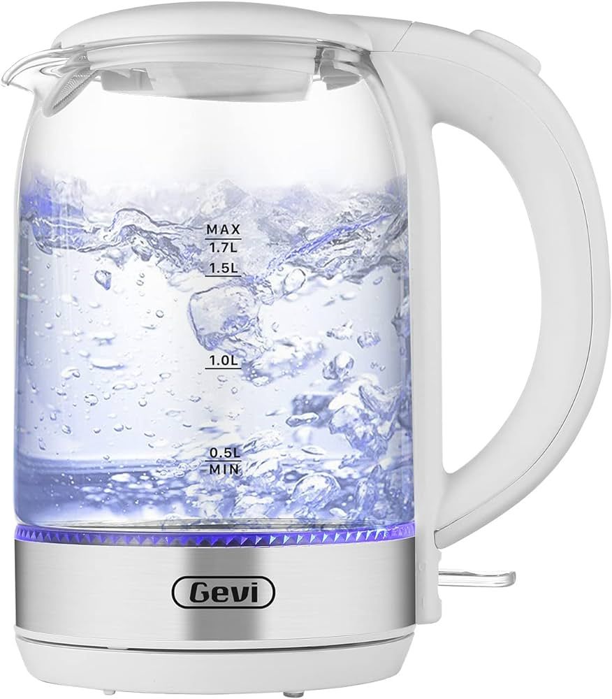 Electric Kettle, Gevi 1.7L Glass Tea Kettle - Water Boiler with LED Light Glass Kettle Electric (... | Amazon (US)
