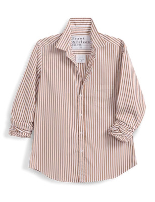 BARRY Tan and White Stripe, Italian Superluxe Tan and White Stripe / XS | Frank & Eileen