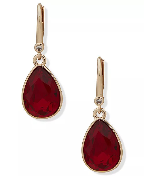 DKNY Faceted Stone Gold-Tone Teardrop Earrings - Macy's | Macy's