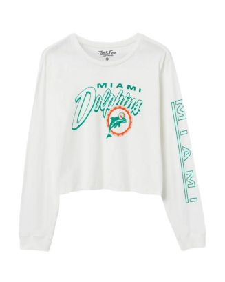 Women's NFL Miami Dolphins Touchdown Long Sleeve Cropped Tee | Bloomingdale's (US)