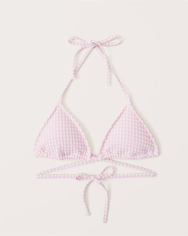 Criss-Cross Halter Triangle Bikini Top | Abercrombie & Fitch (US)