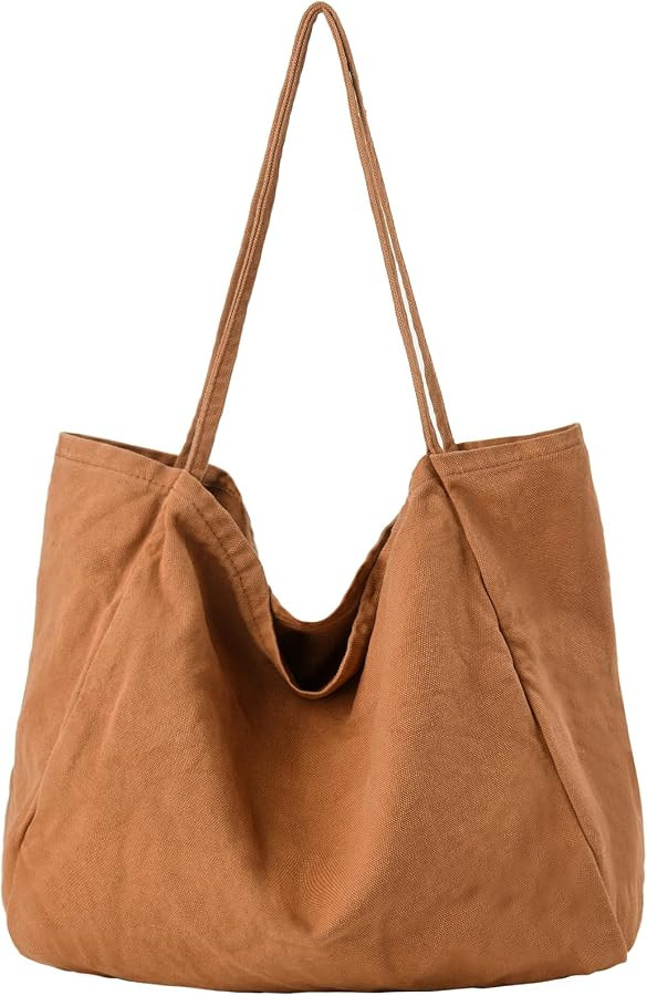 Canvas Tote Bag for Women Large Hobo Shoulder Bag for Work Travel Casual Message Bag Tote Purse h... | Amazon (US)