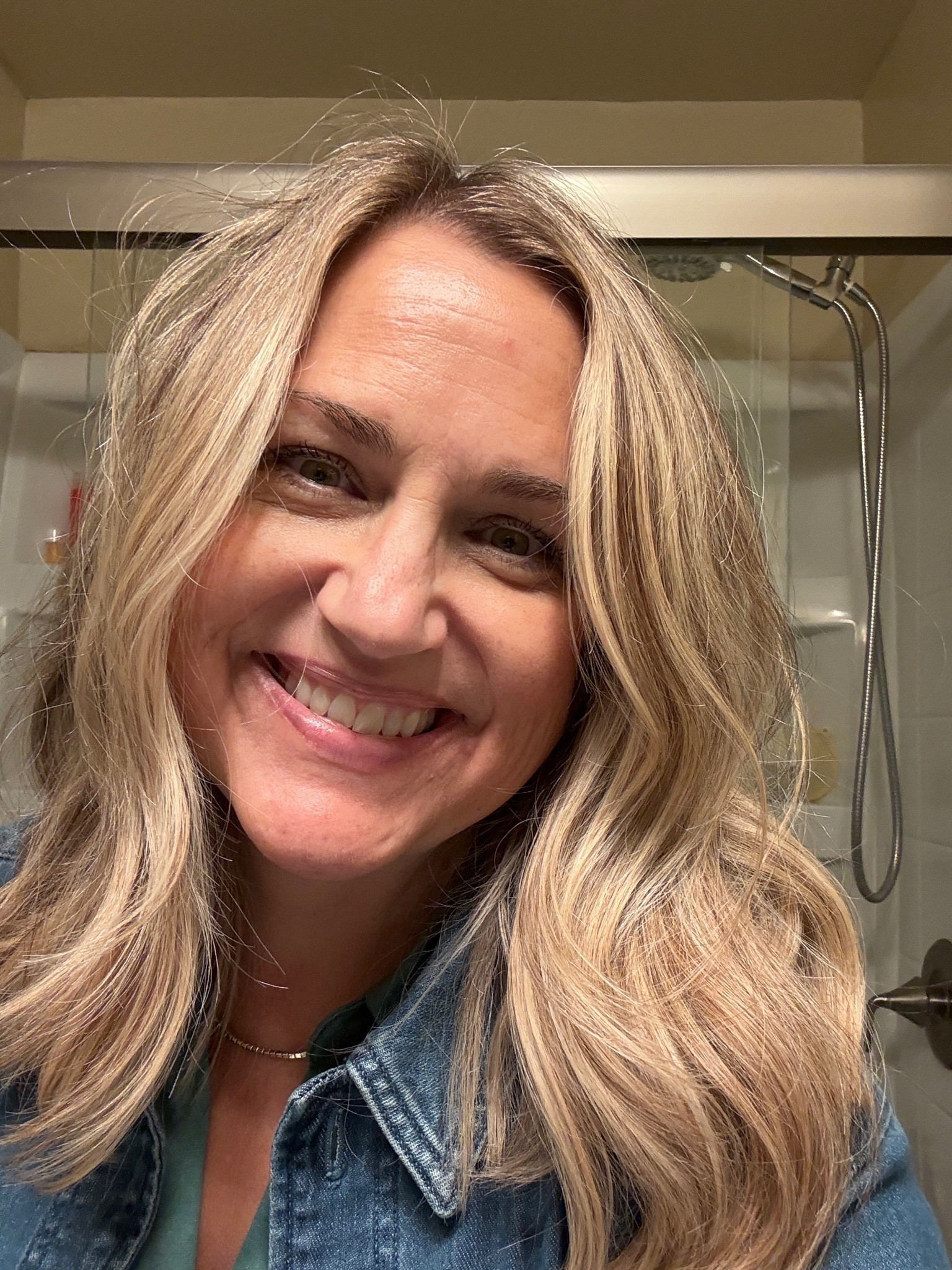 I went back to using my favorite drugstore shampoo. I did add one new product post shower. But honestly, all the high-end hair care I’ve used, I still think this drugstore one is my favorite.