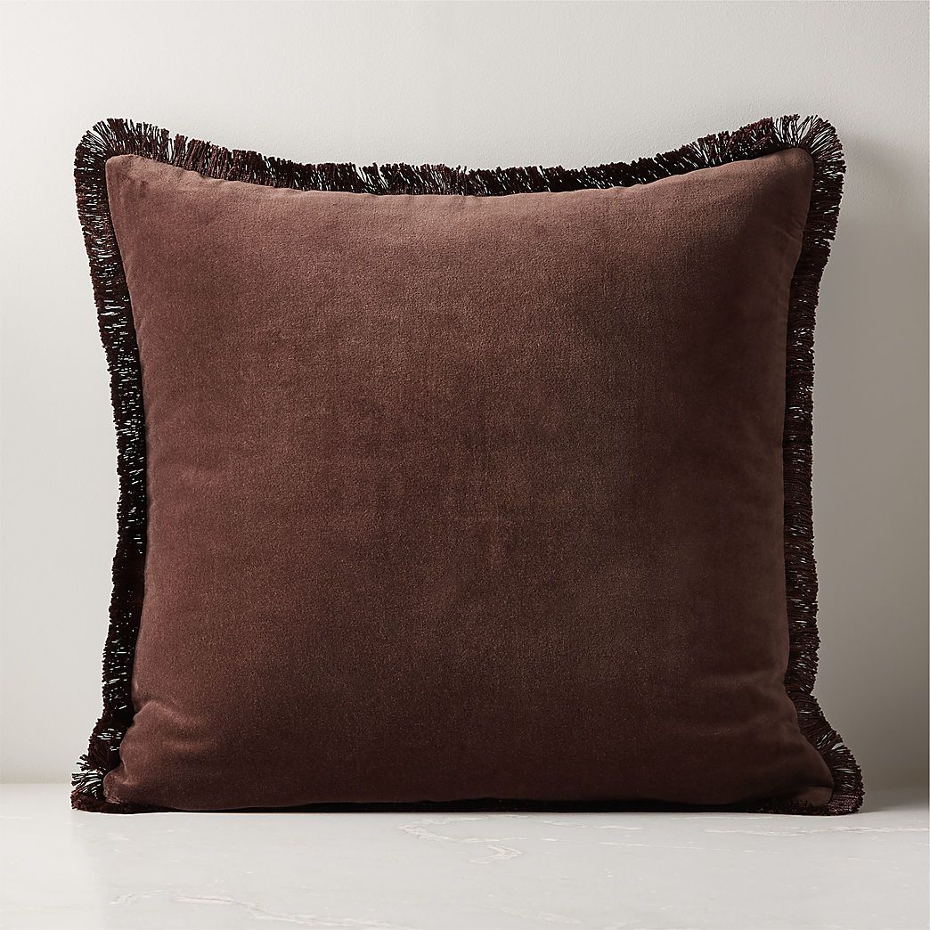 Bettie Brown Modern Throw Pillow with Feather-Down Insert 23" + Reviews | CB2 | CB2
